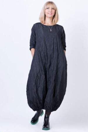 Rochie lunga gogosar din tafta cu memorie