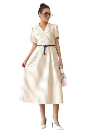 cu imprimeu pinstripe si curea