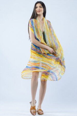 Pareo plaja din material plisat matasos si usor