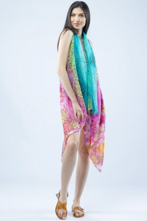 Pareo plaja din material plisat matasos si usor