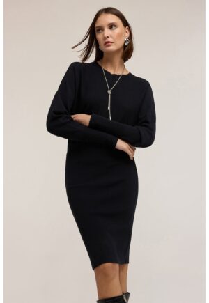 Rochie cu maneci bishop - Negru