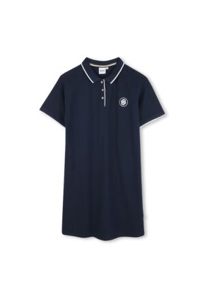 Rochie polo din amestec de bumbac - Bleumarin