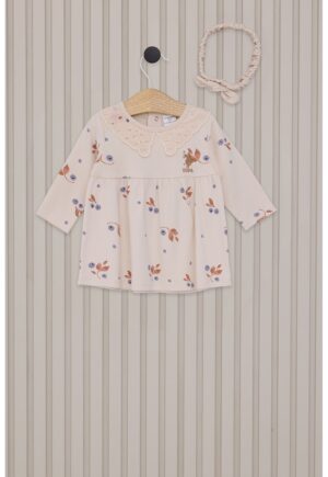Rochie cu imprimeu floral - Crem