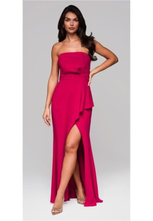 Rochie de seara Maxi  LA-OM-DLR201 - Roz inchis