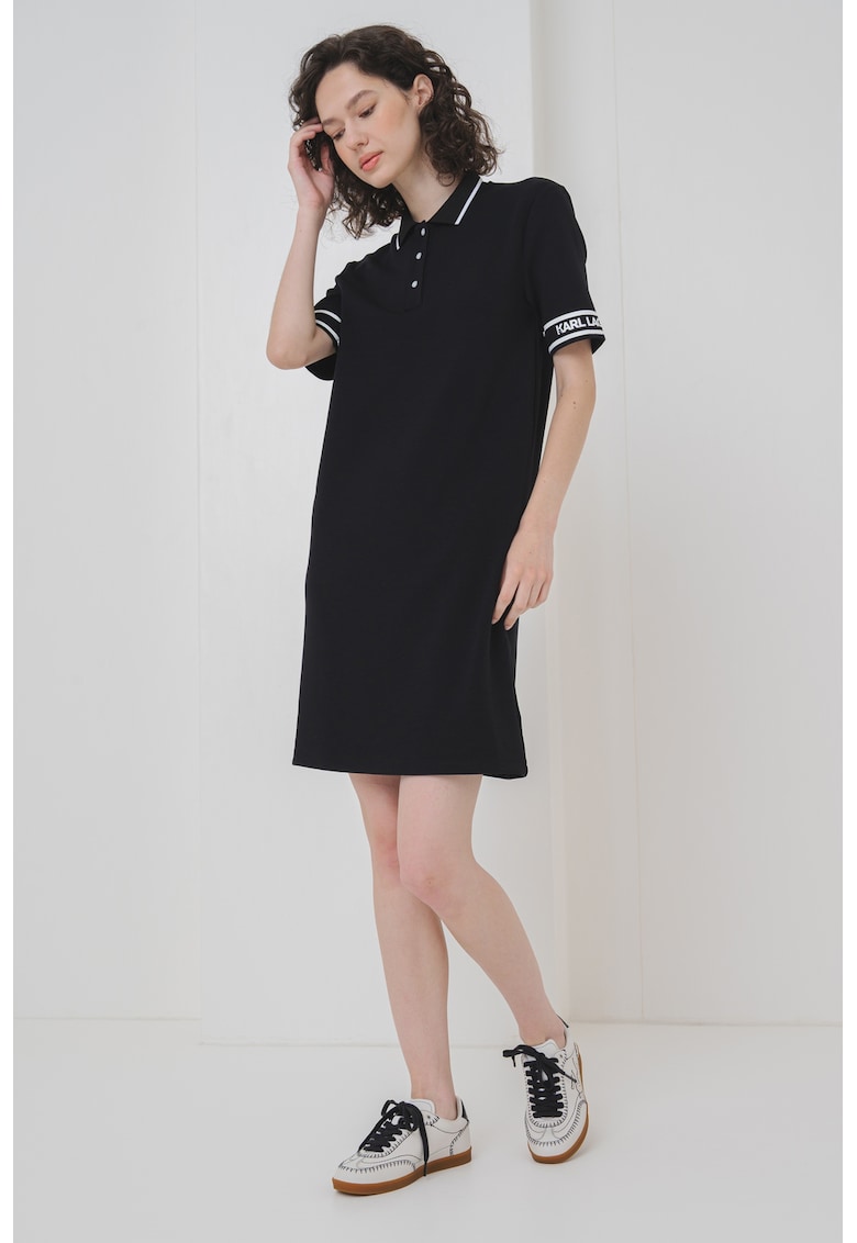 Rochie polo din amestec de modal - Negru