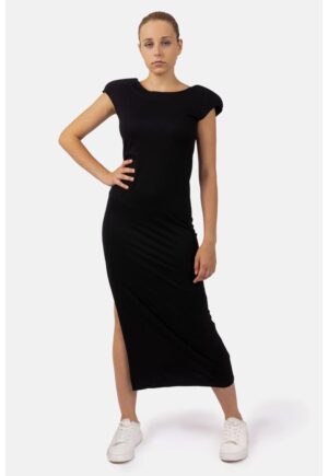 Rochie midi cu slituri laterale Bailey - Negru