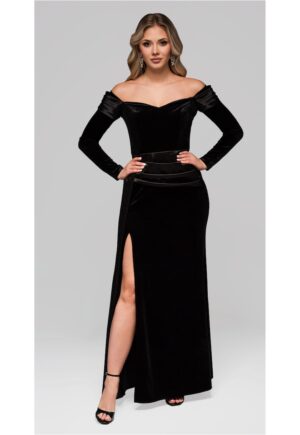 Rochie de seara maxi  LA-OM-DLR254 - Negru