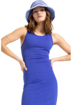 Rochie midi cambrata cu decupaj pe spate - Albastru royal