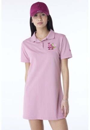 Rochie polo cu monograma brodata - Roz deschis