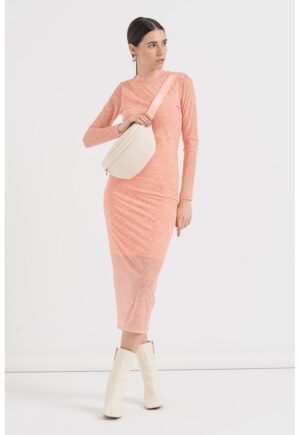 Rochie midi cu imprimeu Nasusi - Alb/Portocaliu