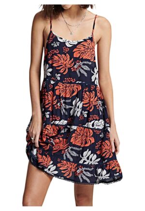 Rochie de plaja  Vintage Cami Beach pentru femei - bleumarin - cu imprimeu - marimea