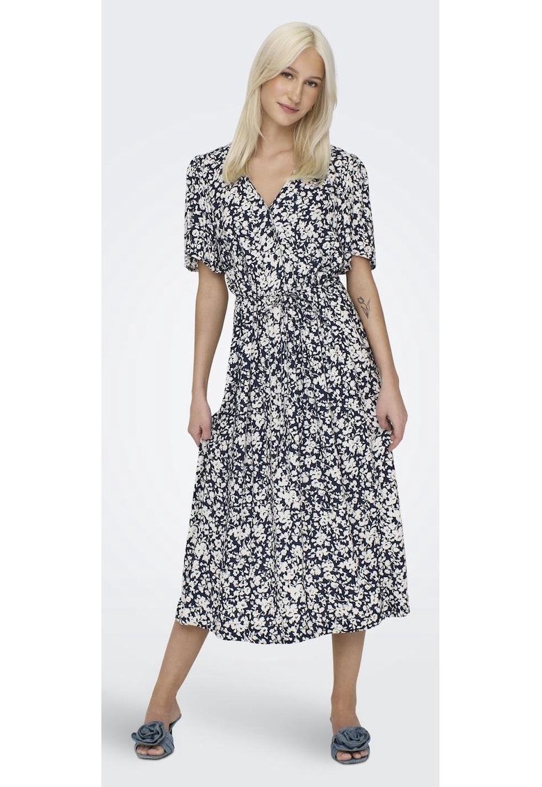Rochie dama lunga 7575 - Casual - Viscoza - Albastru inchis