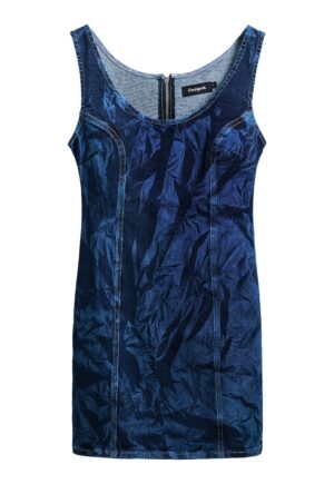 Rochie -  25SWVD01 5008 - bumbac/poliester/elastan - albastru -