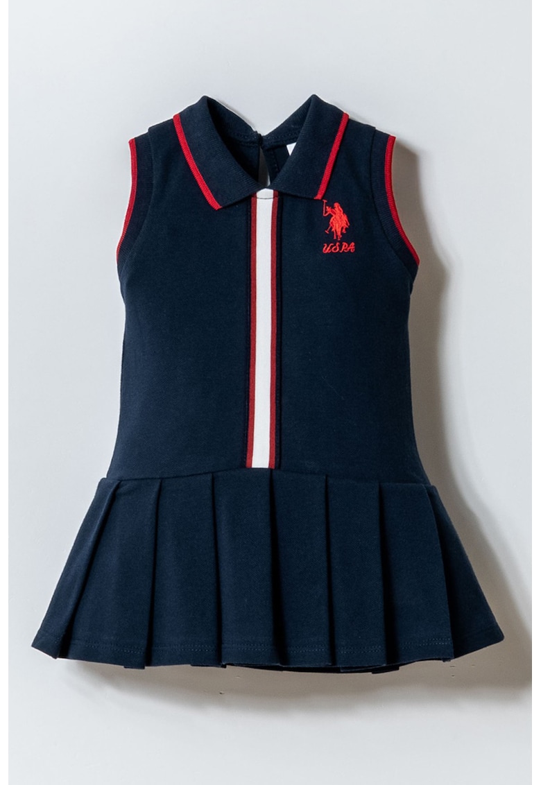 Rochie scurta cu logo - Rosu/Alb/Bleumarin