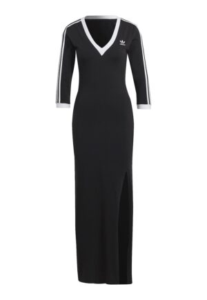 Rochie maxi cu model cu slit Adicolor Classics - Alb/Negru