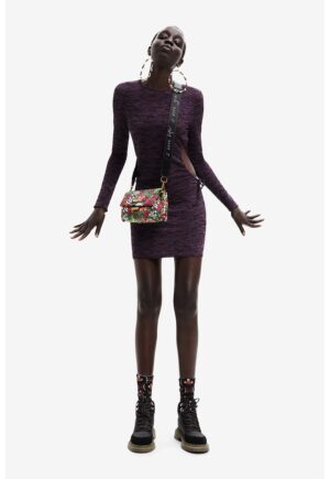 Rochie mini cu decupaj lateral - Violet