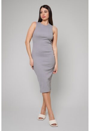 Rochie midi cambrata - Gri