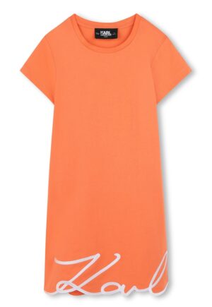 Rochie din bumbac cu logo - Portocaliu stins