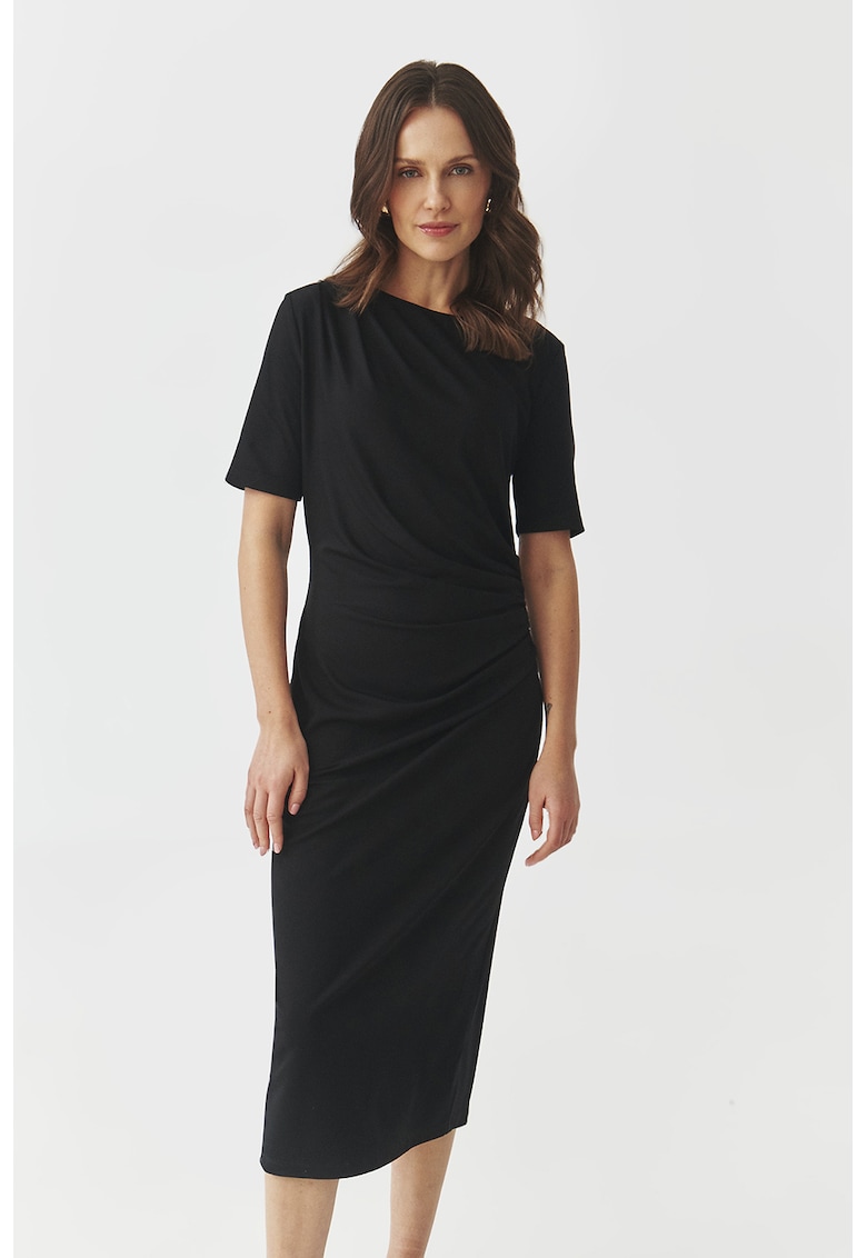 Rochie midi cu model drapat Primrose - Negru