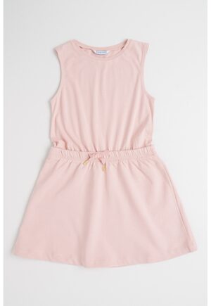 Set de rochie si bluza cu broderii - 2 piese - Roz deschis