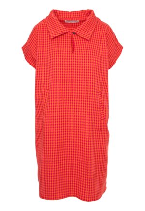 Rochie din amestec de bumbac cu model - Portocaliu