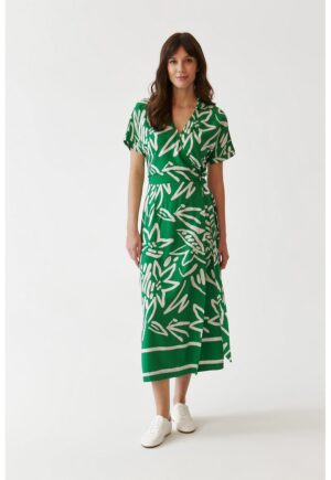 Rochie midi petrecuta Zerwi - Verde aquamarin