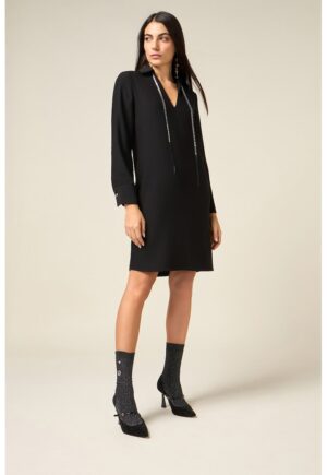 Rochie cu guler - Negru stins