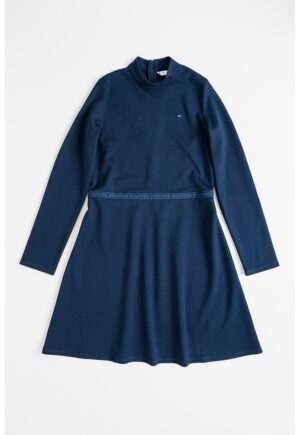 Rochie evazata cu guler mediu - Bleumarin