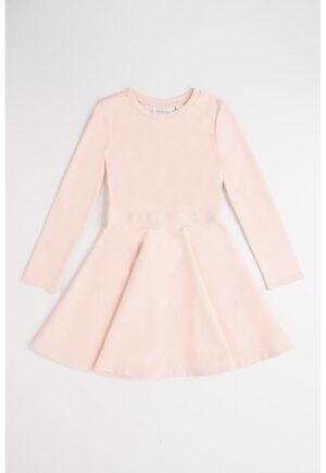 Rochie evazata cu logo - Roz prafuit