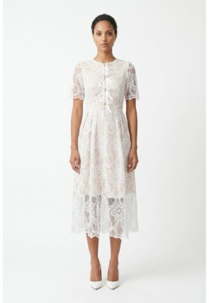 Rochie midi din dantela Minolla - Alb/Bej