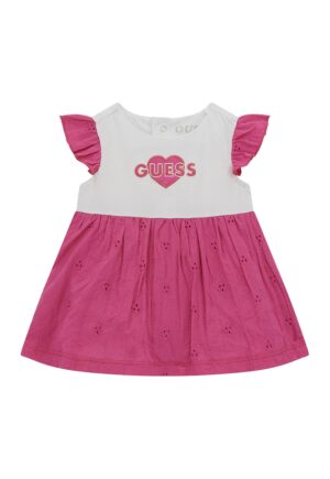 Rochie evazata cu logo - Alb/Roz inchis