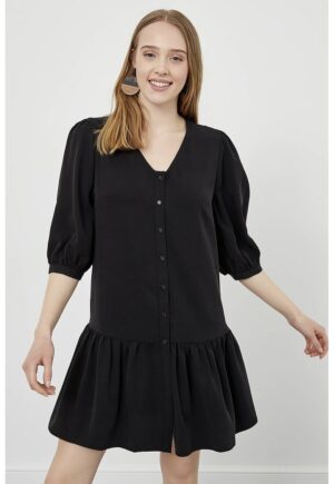 Rochie lejera cu maneci 3/4 - Negru