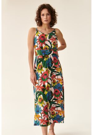 Rochie maxi cu imprimeu floral - Multicolor