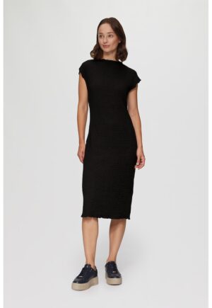 Rochie midi cu decolteu rotund - Negru