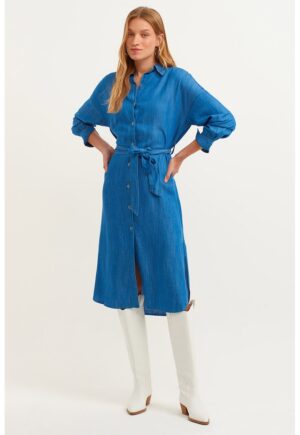 Rochie midi din amestec de lyocell Marcell - Albastru