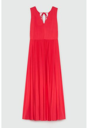 Rochie lunga cu decolteu in V - Coral