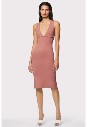 Rochie creion cu slit pe partea din spate - Roz