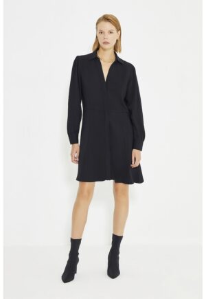 Rochie evazata cu imprimeu - Negru