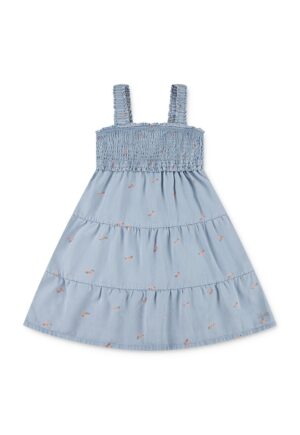 Rochie din lyocell cu model floral - Galben/Verde inchis/Albastru deschis