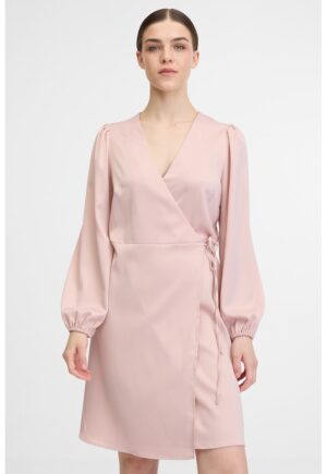 Rochie cambrata cu decolteu in V si model - Roz prafuit