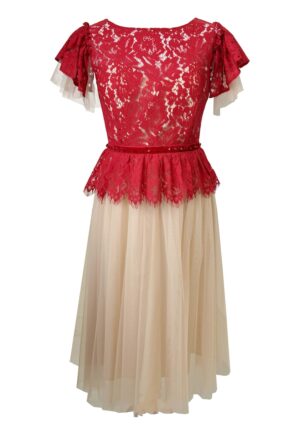 Rochie Sienna - Rosu/Bej