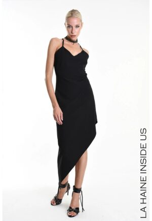 Rochie lunga - aimetrica - cu spatele gol - Negru