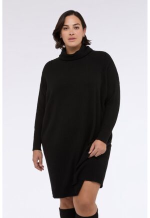 Rochie lejera cu guler inalt - Negru