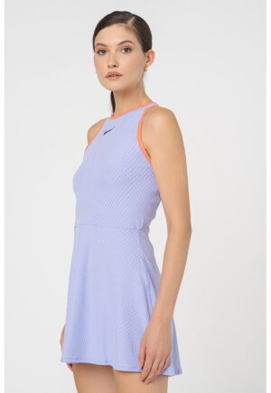 Rochie cu Dri-FIT si spate decupat pentru tenis Slam - Coral/Lila