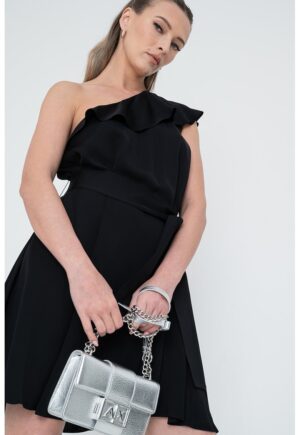 Rochie sucrta asimetrica - Negru stins