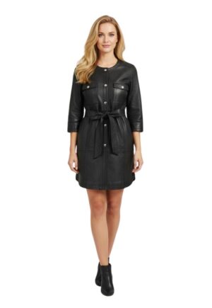 Rochie-camasa din piele naturala -