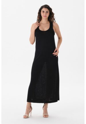 Rochie de plaja cu decolteu rotund - Negru