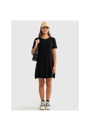 Rochie mini tip tricou Maxinara - Negru