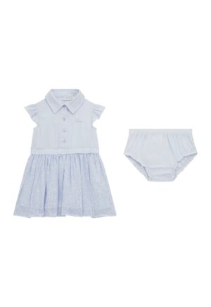 Set de chiloti si rochie evazata din bumbac - 2 Piese - Albastru deschis