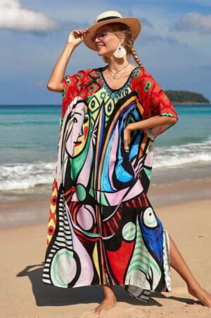 Rochie boema de plaja lunga oversize